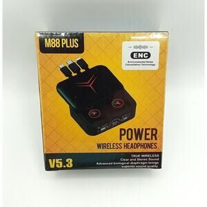 M88 Plus ENC Wireless Headphones w/3 in 1 Charging & Charging Case